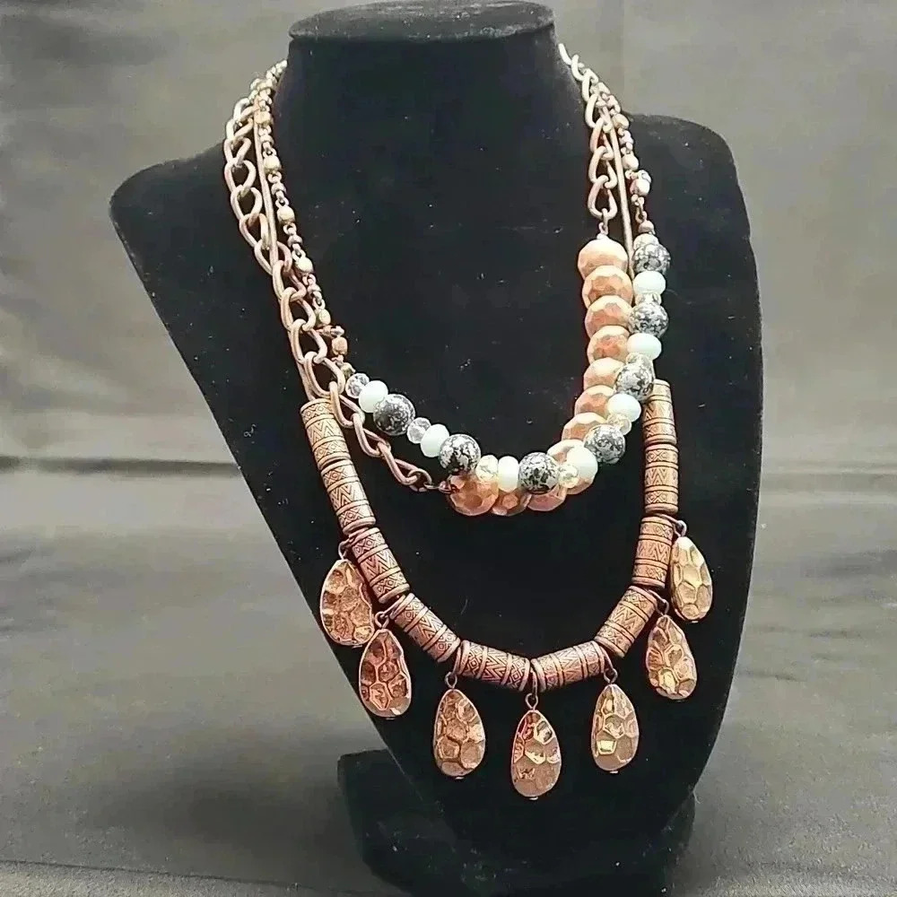 Multilayered Copper Tone Necklace #bundlefive